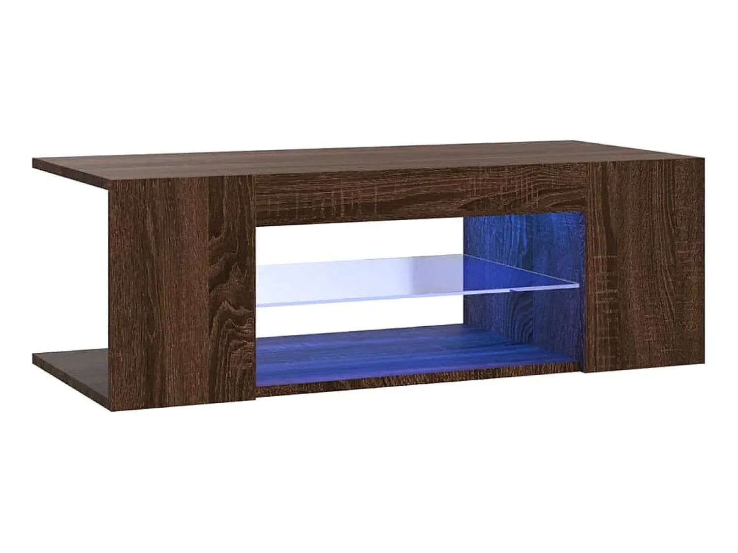 Móvel De Tv* Móvel de TV com luzes LED 90x39x30 cm cor carvalho PT420520 Castanho