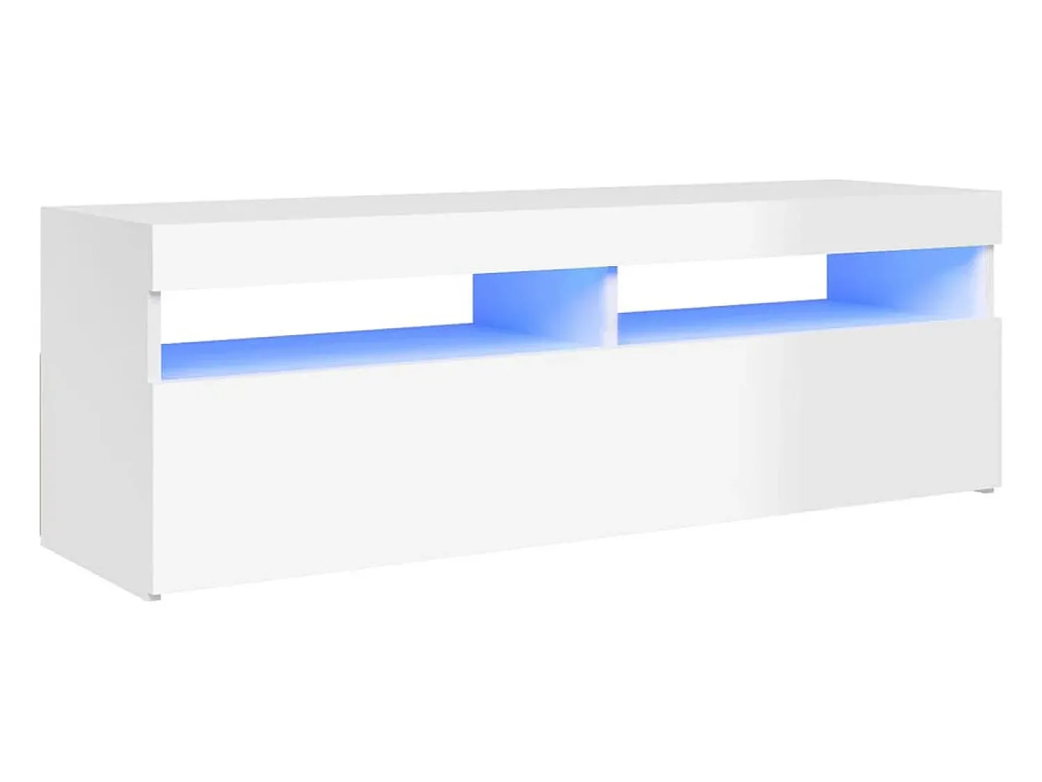 Móvel De Tv| Móvel de TV com luzes LED 120x35x40 cm brilhante PT518739 Branco
