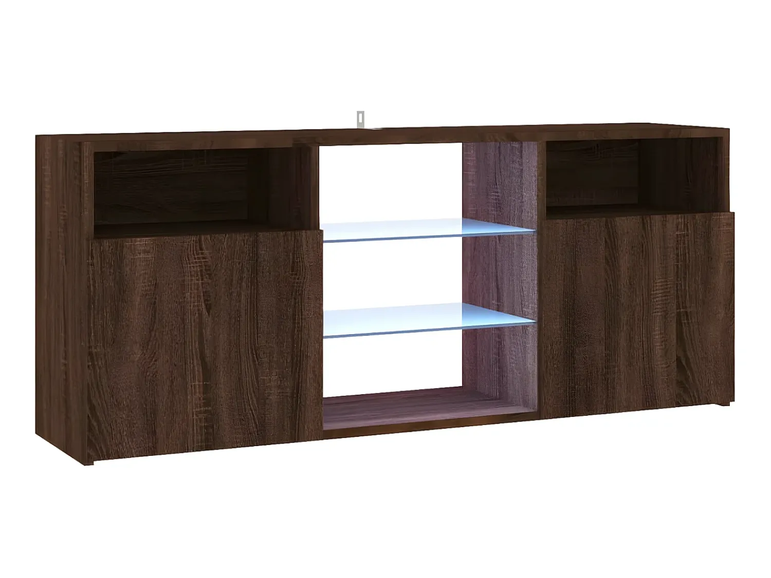 Outlet Móvel de TV com luzes LED 120x30x50 cm carvalho PT388331 Castanho