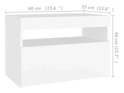 Móvel De Tv*vidaxl Móvel de TV com luzes LED 60x35x40 cm Branco