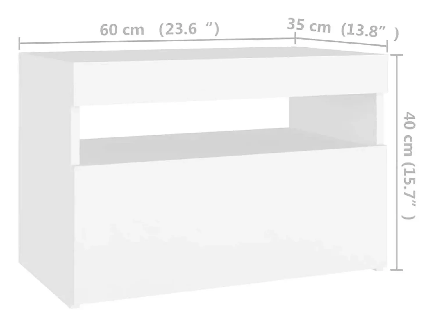 Móvel De Tv*vidaxl Móvel de TV com luzes LED 60x35x40 cm Branco
