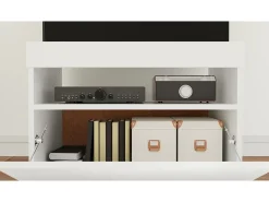 Móvel De Tv*vidaxl Móvel de TV com luzes LED 60x35x40 cm Branco