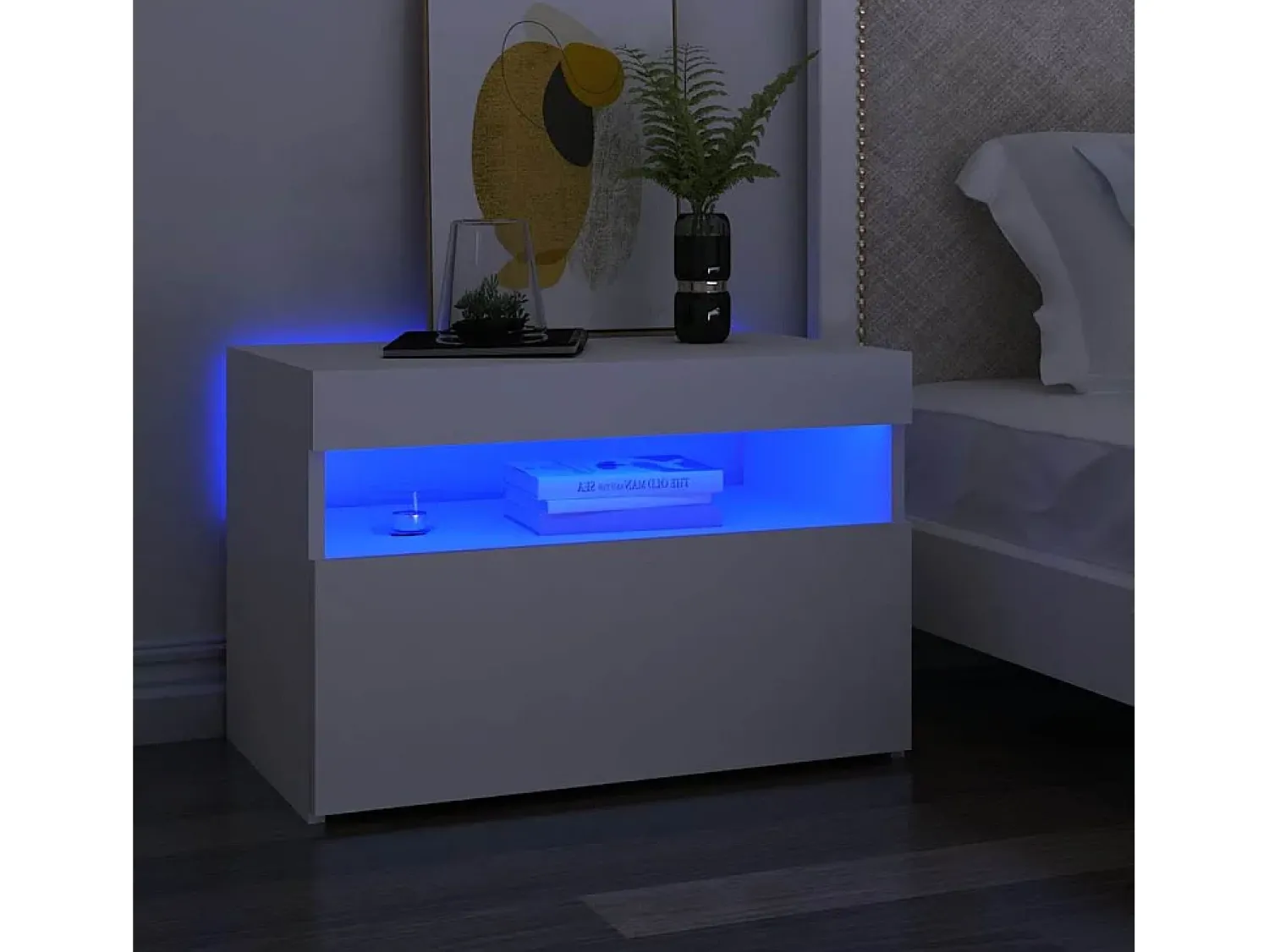 Móvel De Tv*vidaxl Móvel de TV com luzes LED 60x35x40 cm Branco