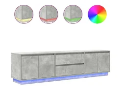 Móvel De Tv*vidaxl Móvel de TV com luzes LED 193,5x41x50 cm cimento Cinzento