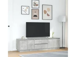 Móvel De Tv*vidaxl Móvel de TV com luzes LED 193,5x41x50 cm cimento Cinzento