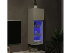 Móvel De Tv| Móvel de TV com luzes LED 30,5x30x90 cm PT133325 Branco