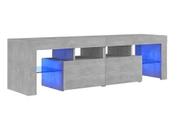 Móvel de TV com luzes LED 140x36,5x40 cm cimento PT759575^ Móvel De Tv