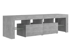 Móvel de TV com luzes LED 140x36,5x40 cm cimento PT759575^ Móvel De Tv