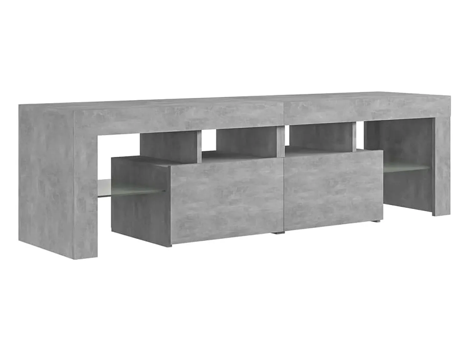 Móvel de TV com luzes LED 140x36,5x40 cm cimento PT759575^ Móvel De Tv