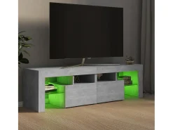 Móvel de TV com luzes LED 140x36,5x40 cm cimento PT759575^ Móvel De Tv