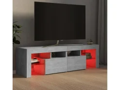 Móvel de TV com luzes LED 140x36,5x40 cm cimento PT759575^ Móvel De Tv