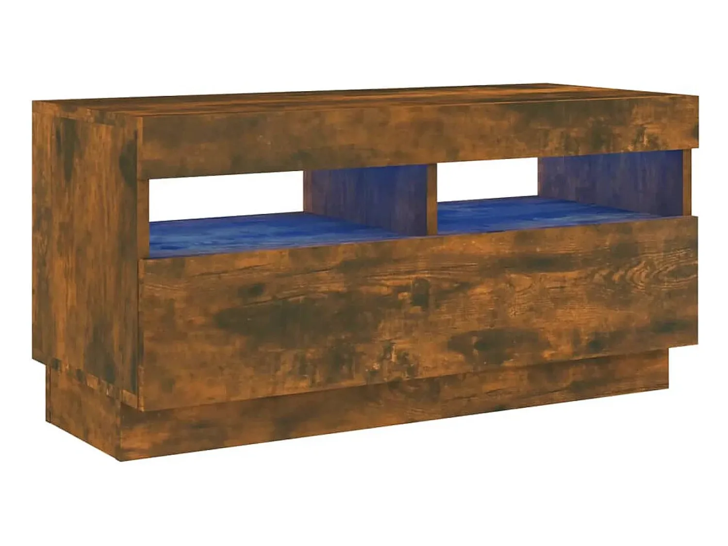 Móvel De Tv* Móvel de TV com luzes LED 80x35x40 cm carvalho fumado PT792441 Castanho