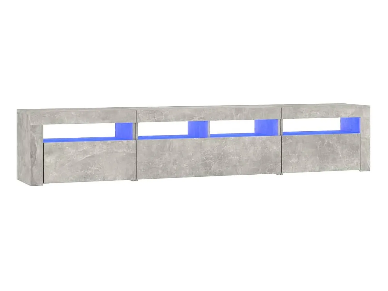 Móvel De Tv| Móvel de TV com luzes LED 210x35x40 cm cimento PT720154 Cinzento