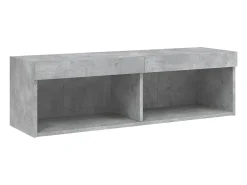 Hot vidaxl Móvel de TV com luzes LED 100x30x30 cm cimento Cinzento
