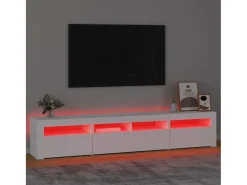 Móvel De Tv| Móvel de TV com luzes LED 240x35x40 cm PT825798 Branco