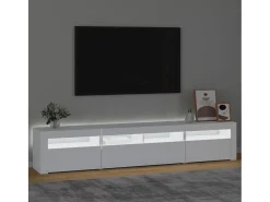 Móvel De Tv| Móvel de TV com luzes LED 240x35x40 cm PT825798 Branco