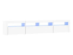 Móvel De Tv| Móvel de TV com luzes LED 240x35x40 cm PT825798 Branco