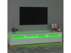 Móvel De Tv| Móvel de TV com luzes LED 240x35x40 cm PT825798 Branco