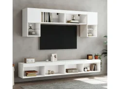 Outlet Móvel de TV com luzes LED 100x30x30 cm PT209350 Branco