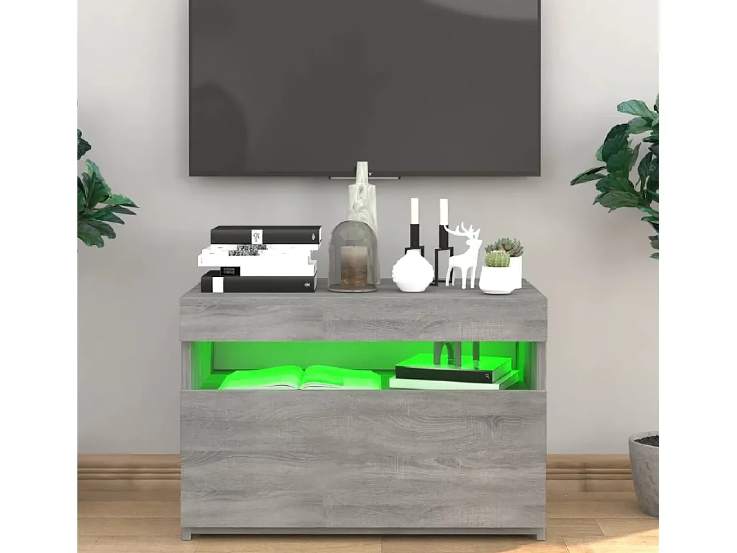 Online Móvel de TV com luzes LED 60x35x40 cm sonoma cinza PT650777 Cinzento