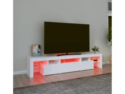 Móvel De Tv| Móvel de TV com luzes LED 200x36,5x40 cm PT396958 Branco