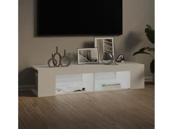 Móvel De Tv* Móvel de TV com luzes LED 135x39x30 cm PT494758 Branco