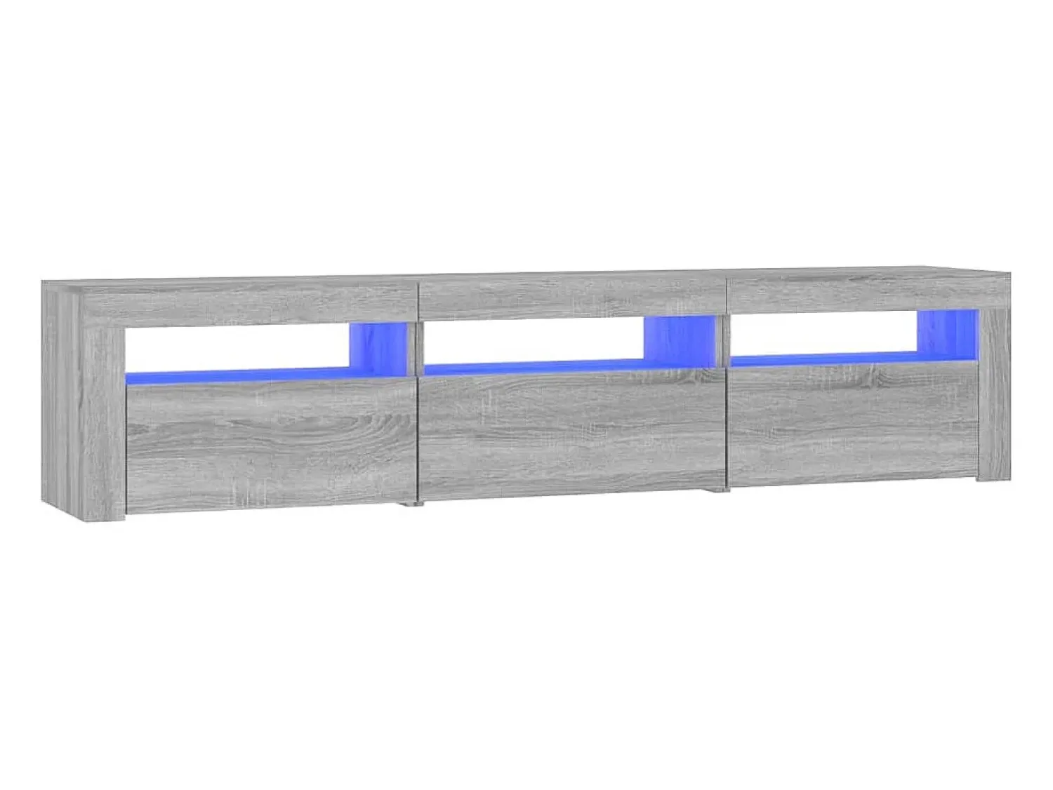 Móvel De Tv| Móvel de TV com luzes LED 180x35x40 cm preto PT611565 Cinzento