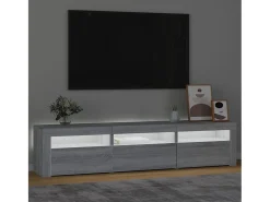 Móvel De Tv| Móvel de TV com luzes LED 180x35x40 cm preto PT611565 Cinzento