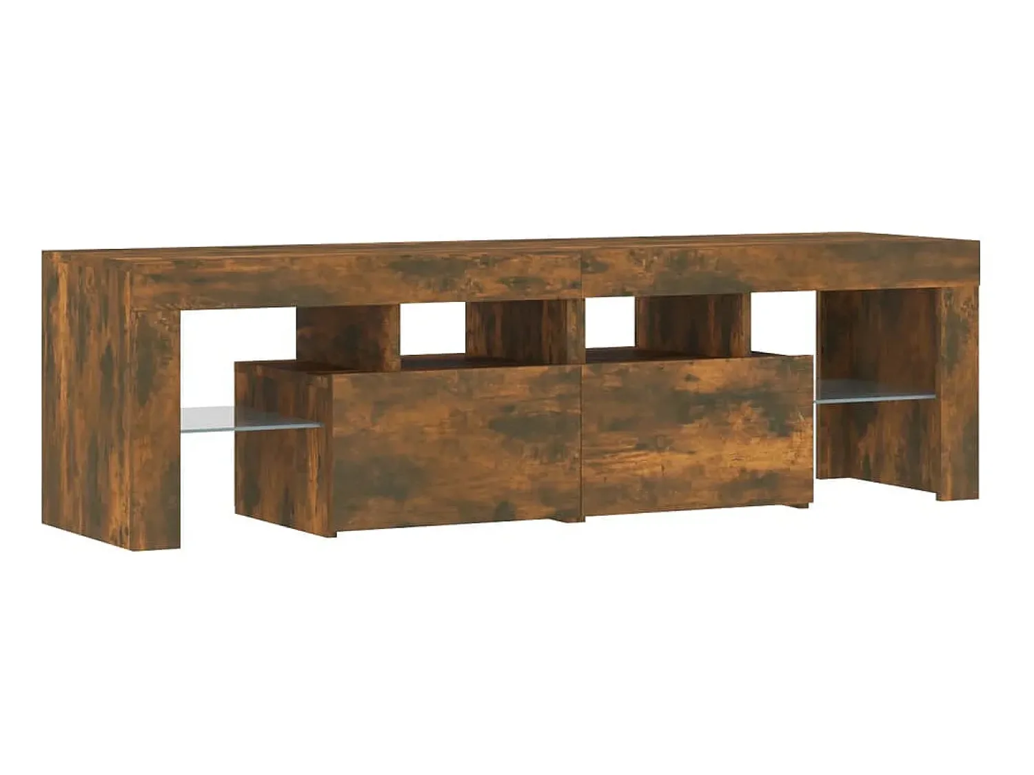 Outlet Móvel de TV com luzes LED 140x36,5x40 cm carvalho fumado PT679697 Castanho