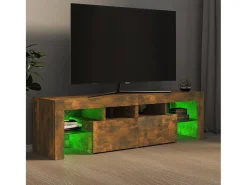 Outlet Móvel de TV com luzes LED 140x36,5x40 cm carvalho fumado PT679697 Castanho