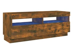 Móvel De Tv* Móvel de TV com luzes LED 100x35x40 cm carvalho fumado PT270247 Castanho