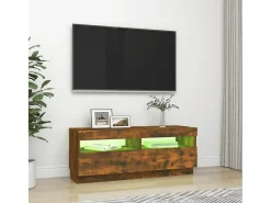 Móvel De Tv* Móvel de TV com luzes LED 100x35x40 cm carvalho fumado PT270247 Castanho