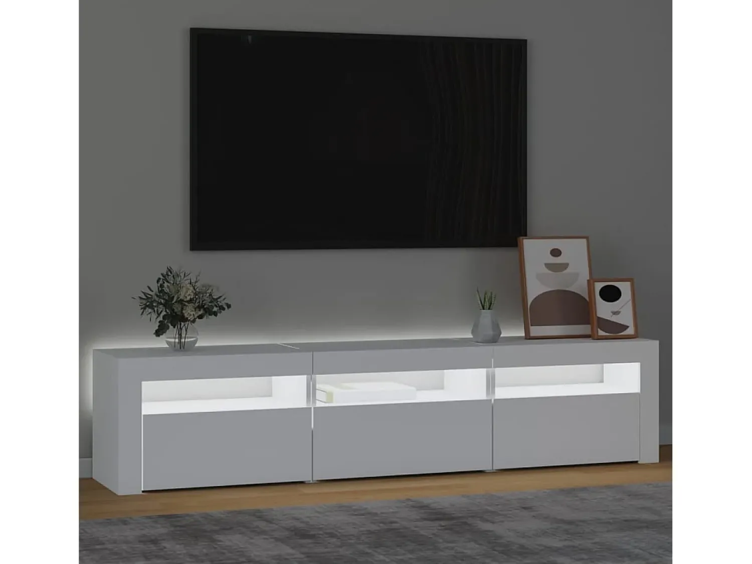 Móvel de TV com luzes LED 180x35x40 cm PT788285^ Móvel De Tv