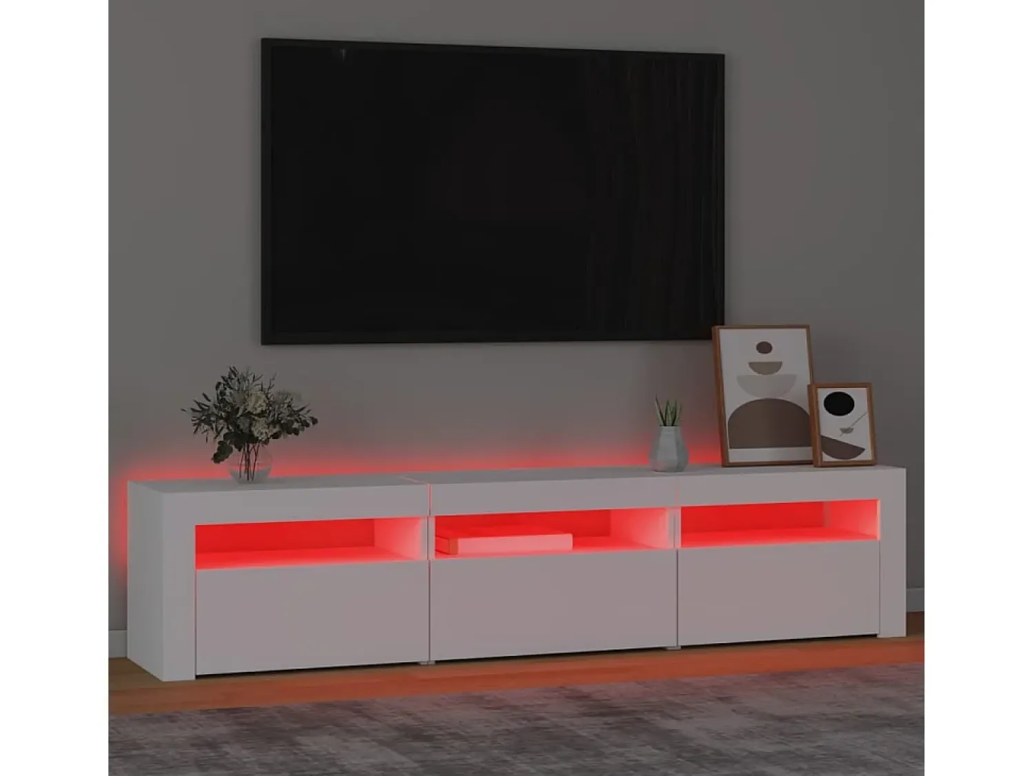 Móvel de TV com luzes LED 180x35x40 cm PT788285^ Móvel De Tv