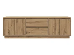 Best vidaxl Móvel de TV com luzes LED 160,5x41x50 cm carvalho artisiano Castanho
