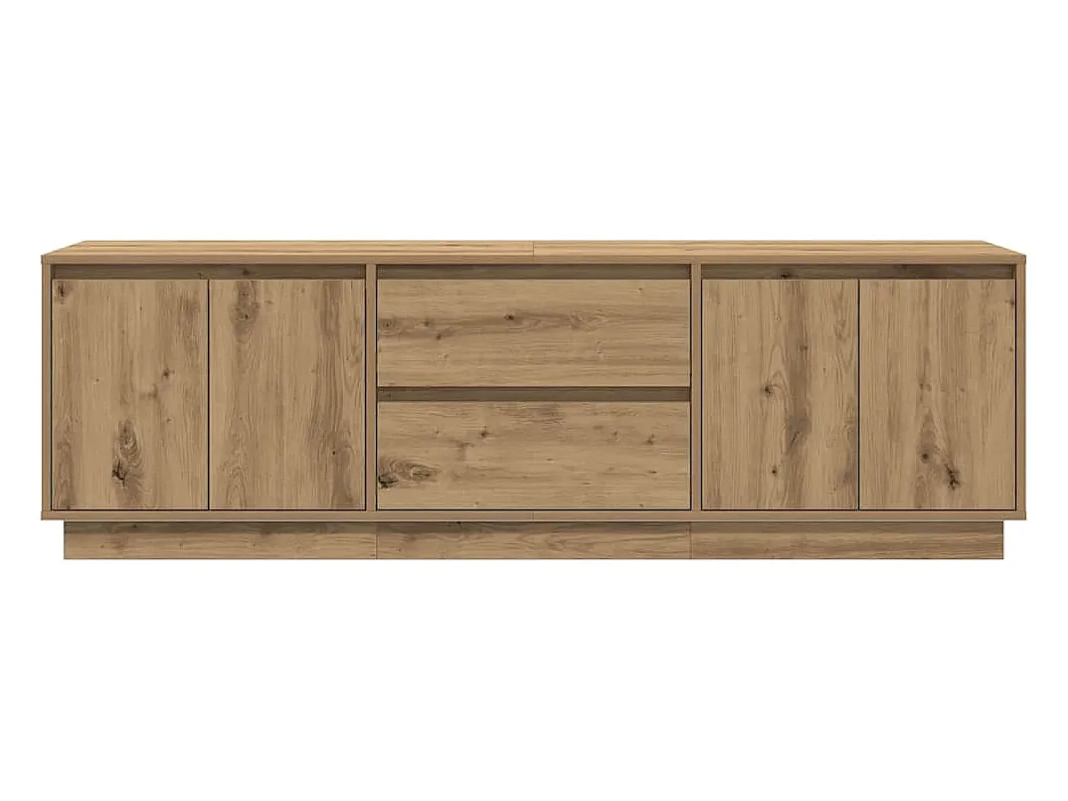 Best vidaxl Móvel de TV com luzes LED 160,5x41x50 cm carvalho artisiano Castanho