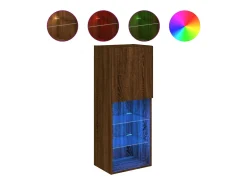 Móvel De Tv* Móvel de TV com luzes LED 40,5x30x102 cm carvalho PT147107 Castanho