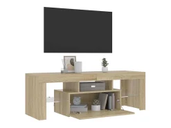 Móvel De Tv*vidaxl Móvel de TV com luzes LED 120x35x40 cm carvalho sonoma Castanho
