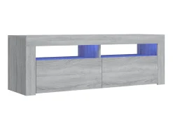 Móvel De Tv| Móvel de TV com luzes LED 120x35x40 cm sonoma PT711631 Cinzento