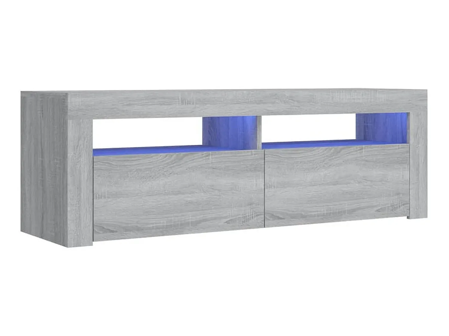 Móvel De Tv| Móvel de TV com luzes LED 120x35x40 cm sonoma PT711631 Cinzento