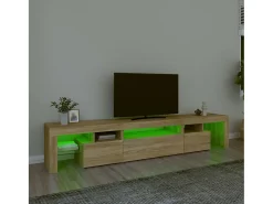 Discount Móvel de TV com luzes LED 215x36,5x40 cm carvalho sonoma PT517471 Castanho