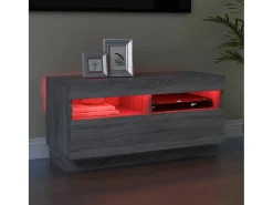 Discount Móvel de TV com luzes LED 80x35x40 cm sonoma PT170551 Cinzento