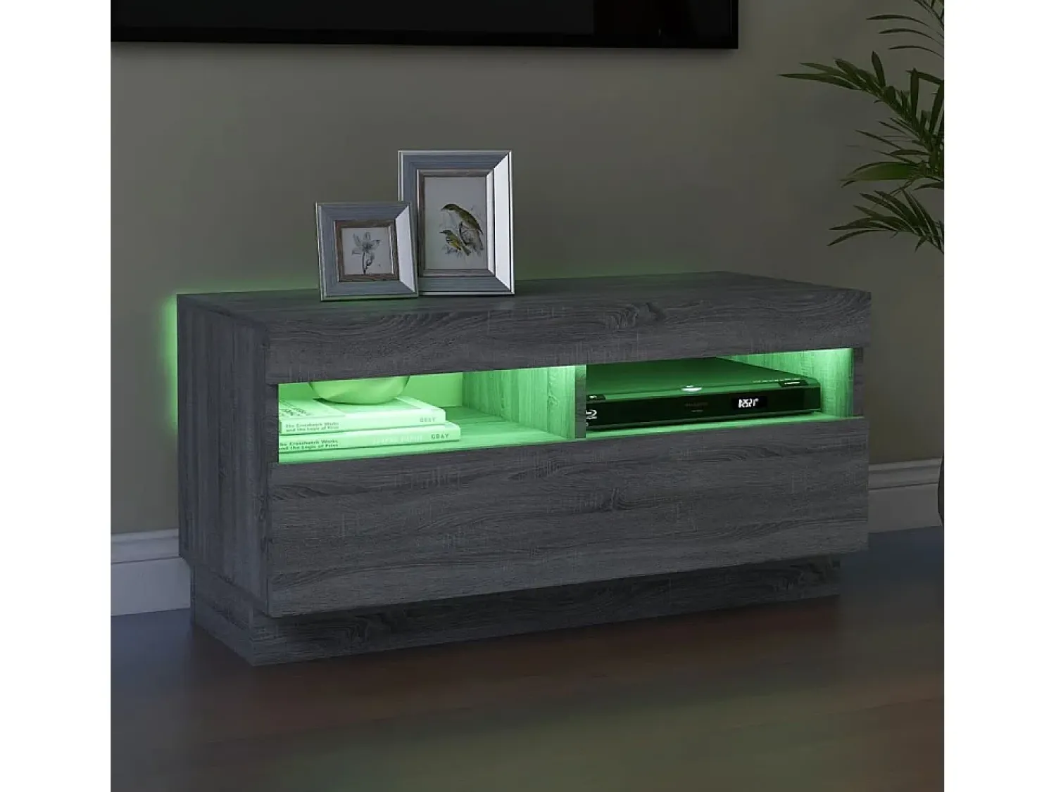 Discount Móvel de TV com luzes LED 80x35x40 cm sonoma PT170551 Cinzento