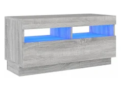 Discount Móvel de TV com luzes LED 80x35x40 cm sonoma PT170551 Cinzento