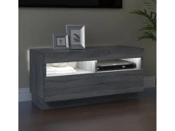 Discount Móvel de TV com luzes LED 80x35x40 cm sonoma PT170551 Cinzento