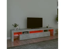 Móvel De Tv| Móvel de TV com luzes LED 215x36,5x40 cm cimento PT372245 Cinzento