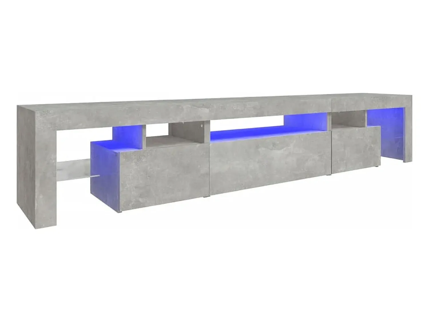 Móvel De Tv| Móvel de TV com luzes LED 215x36,5x40 cm cimento PT372245 Cinzento