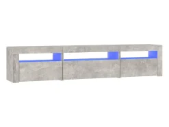 Móvel De Tv* Móvel de TV com luzes LED 195x35x40 cm cimento PT652792 Cinzento