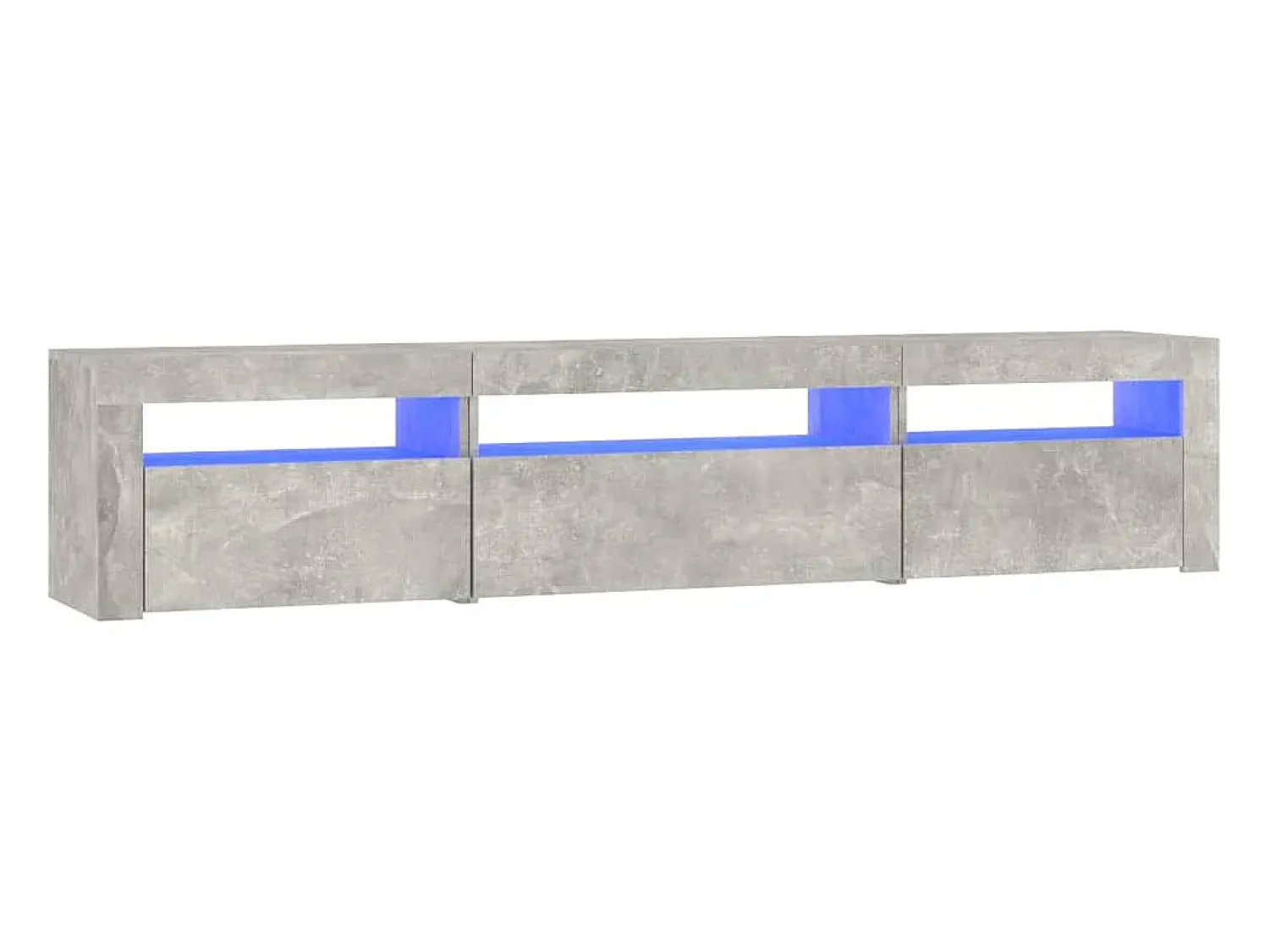 Móvel De Tv* Móvel de TV com luzes LED 195x35x40 cm cimento PT652792 Cinzento