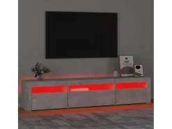 Móvel De Tv* Móvel de TV com luzes LED 195x35x40 cm cimento PT652792 Cinzento